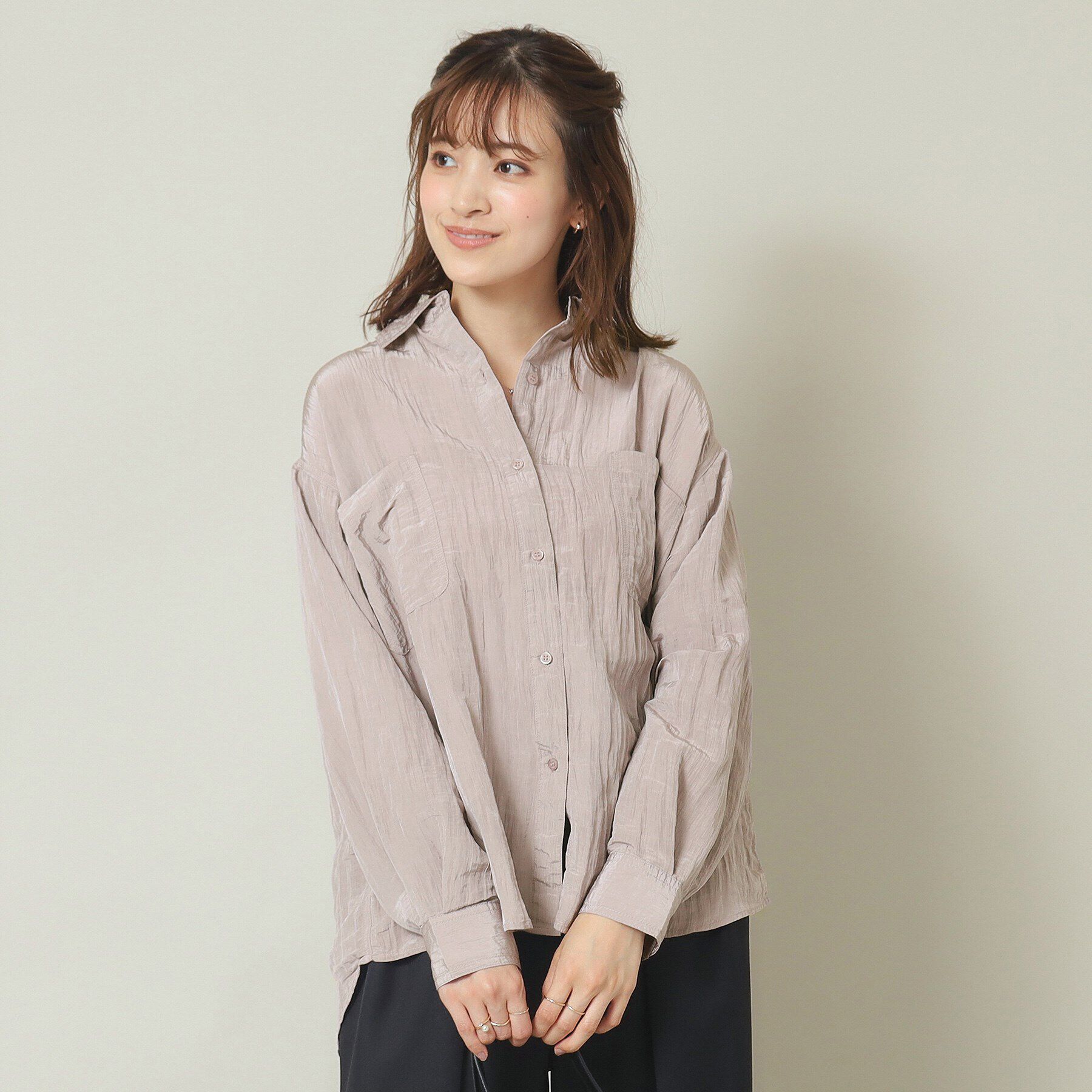 ITS&rsquo;DEMO「【羽織に／オーバーサイズ】サテン前開きブラウス」|シャツ・ブラウス|