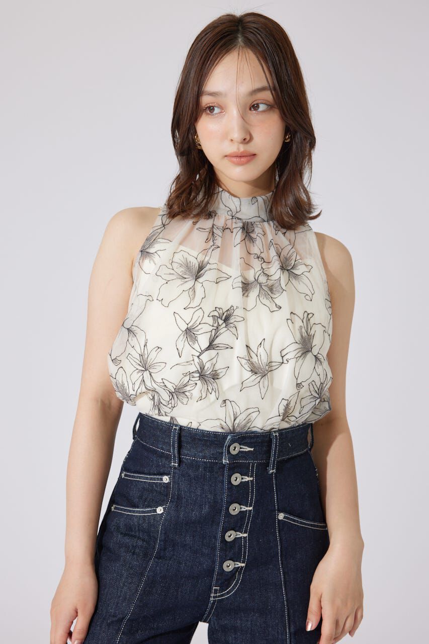 rienda「エンブロイダリーチュールブラウス」|シャツ・ブラウス|