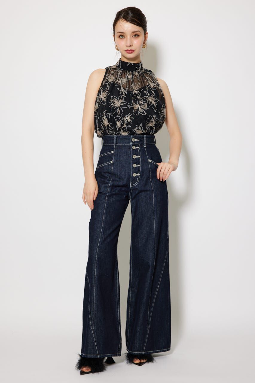 rienda「エンブロイダリーチュールブラウス」|シャツ・ブラウス|