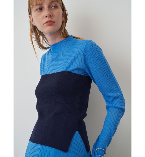 ELENDEEK「BUSTIER SET RIB KT」|ニット・セーター|ブルー