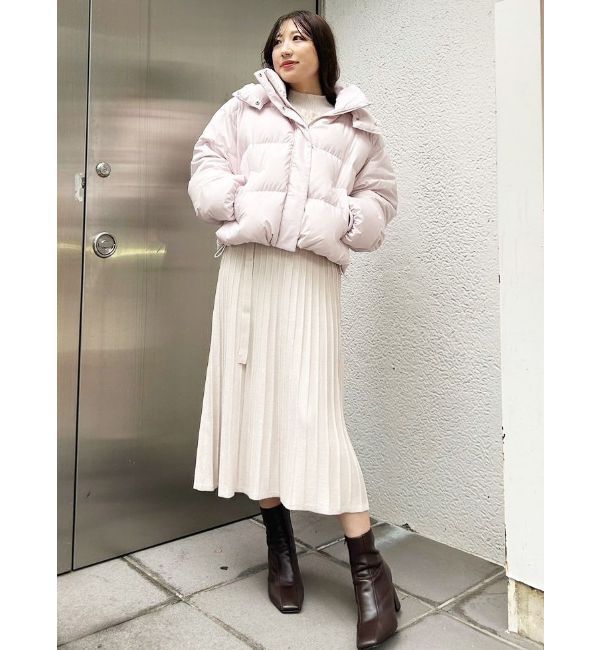 MERCURYDUO「異素材ドッキングオフショルニットワンピース」|ワンピース|