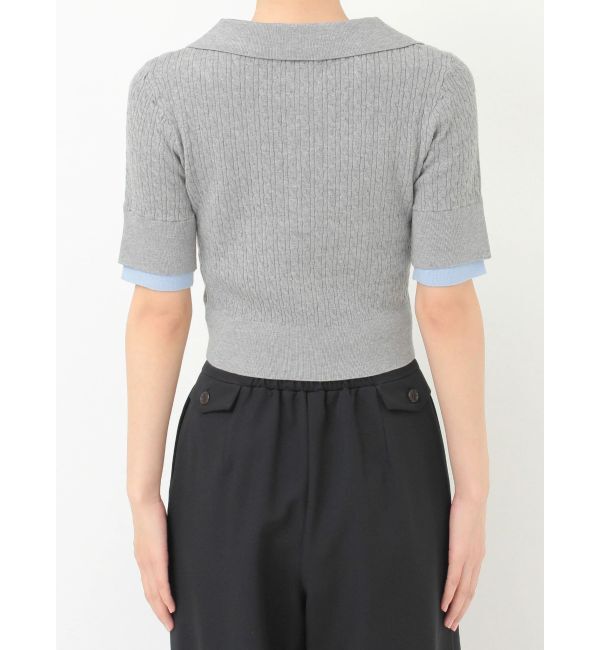 MERCURYDUO「バイカラーフェイクレイヤードニット」|ニット・セーター|