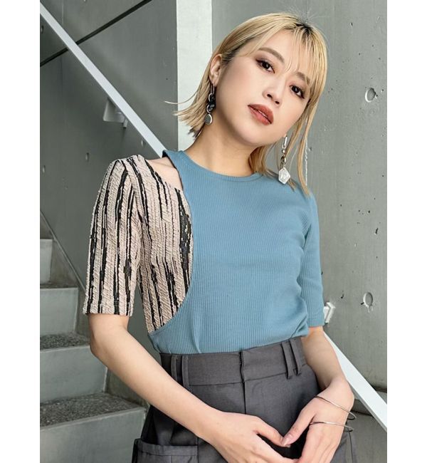 MURUA「ドッキングカットアウトトップス」|Tシャツ・カットソー|