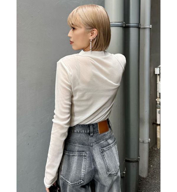 MURUA「フロッキーロゴプレートトップス」|Tシャツ・カットソー|