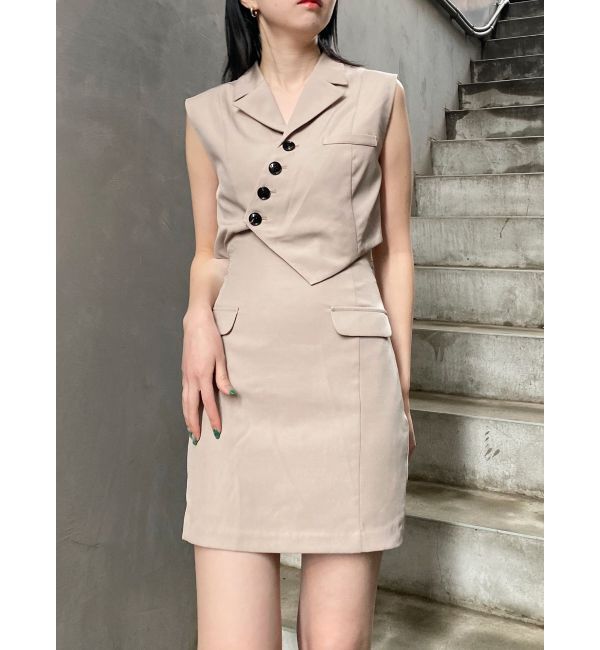 MURUA「マニッシュベストミニワンピース」|ワンピース|