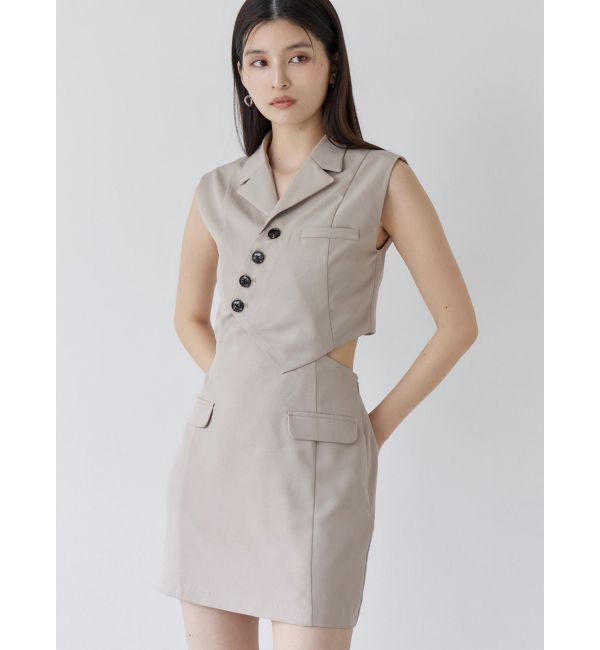 MURUA「マニッシュベストミニワンピース」|ワンピース|ベージュ