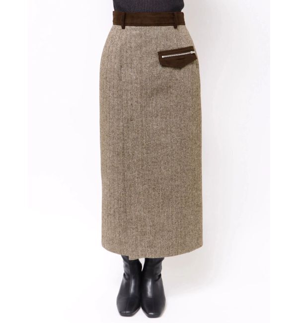 MURUA「MIXパターンスリットナロースカート」|スカート|