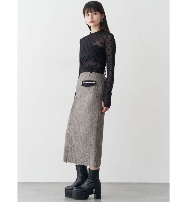 MURUA「MIXパターンスリットナロースカート」|スカート|