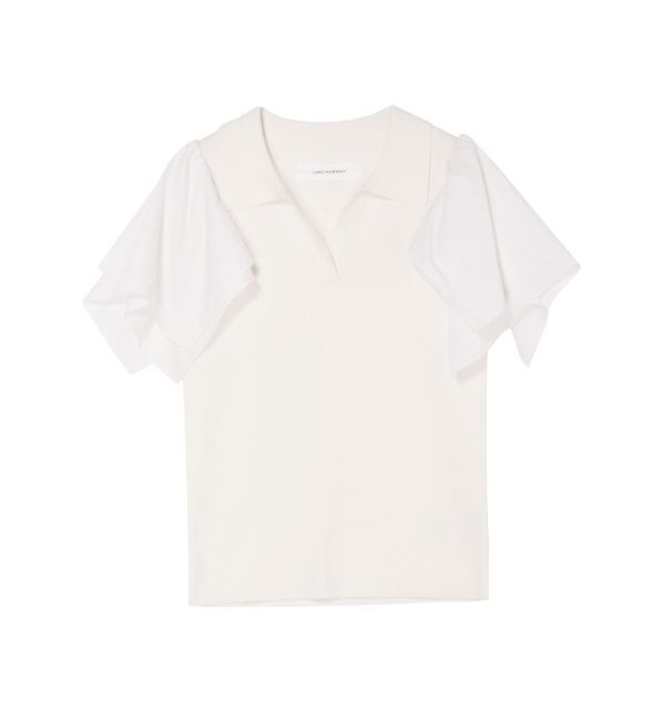 LAGUNAMOON「スクエアフリルスリーブニットプルオーバー」|ニット・セーター|