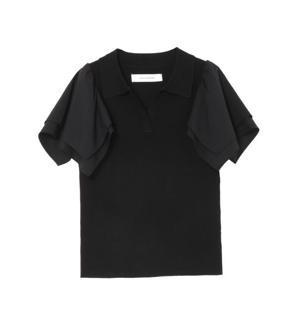 LAGUNAMOON「スクエアフリルスリーブニットプルオーバー」|ニット・セーター|