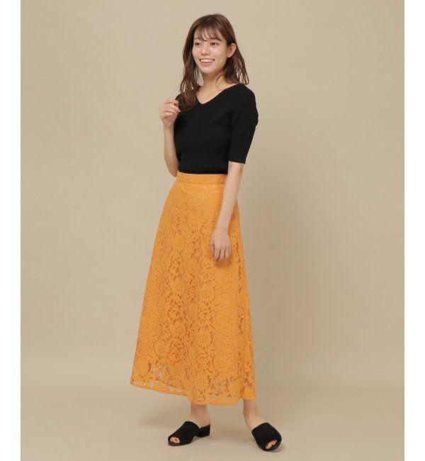 IKKA LOUNGE「ラッセルレースナロースカート」|スカート|