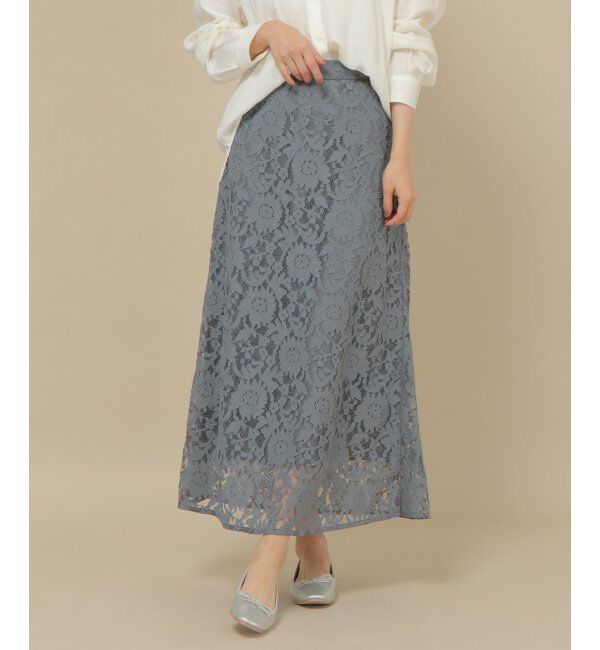 IKKA LOUNGE「ラッセルレースナロースカート」|スカート|ブラウン