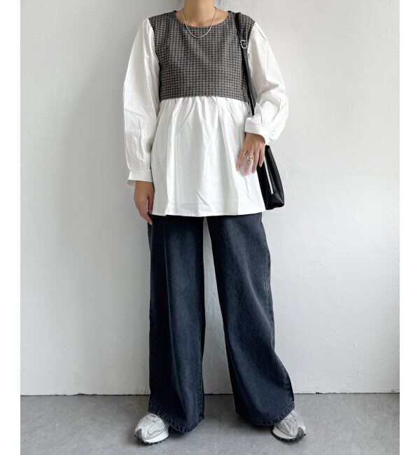 Lbc with Life「ジャカードドッキングブラウス」|シャツ・ブラウス|