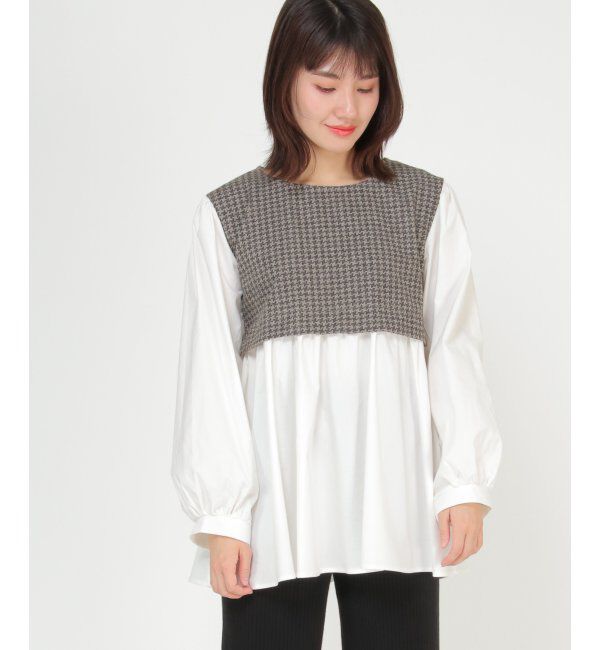 Lbc with Life「ジャカードドッキングブラウス」|シャツ・ブラウス|