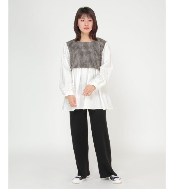 Lbc with Life「ジャカードドッキングブラウス」|シャツ・ブラウス|