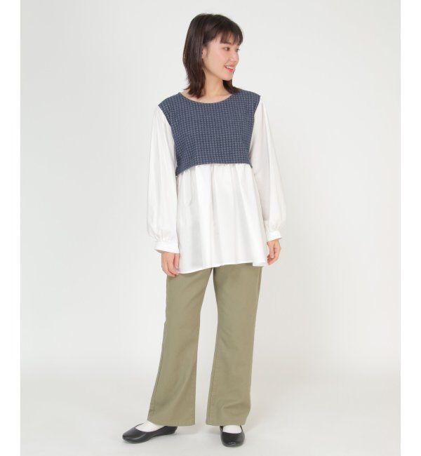 Lbc with Life「ジャカードドッキングブラウス」|シャツ・ブラウス|