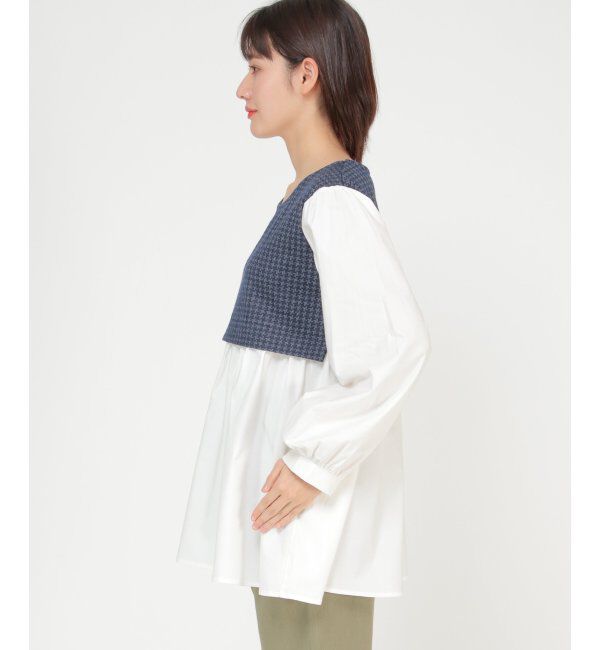 Lbc with Life「ジャカードドッキングブラウス」|シャツ・ブラウス|