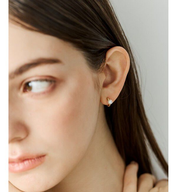 ete「パール/ブラックカルセドニー イヤリング」|イヤリング|