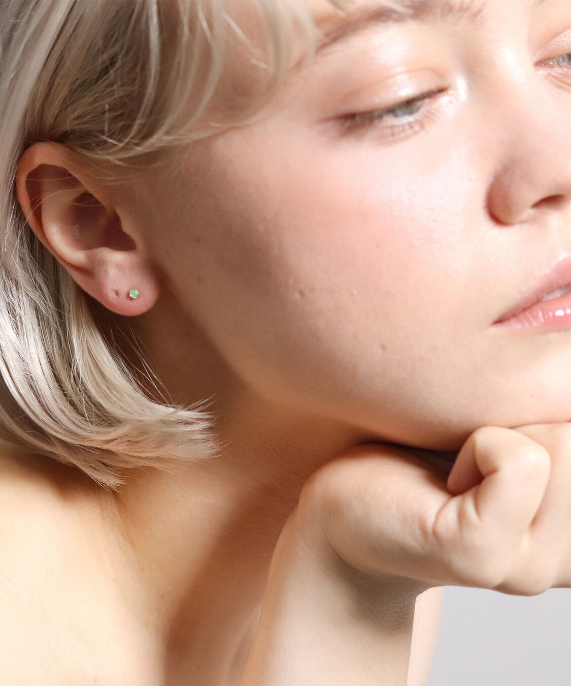  「誕生石 一粒ピアス | K18 」|ピアス|