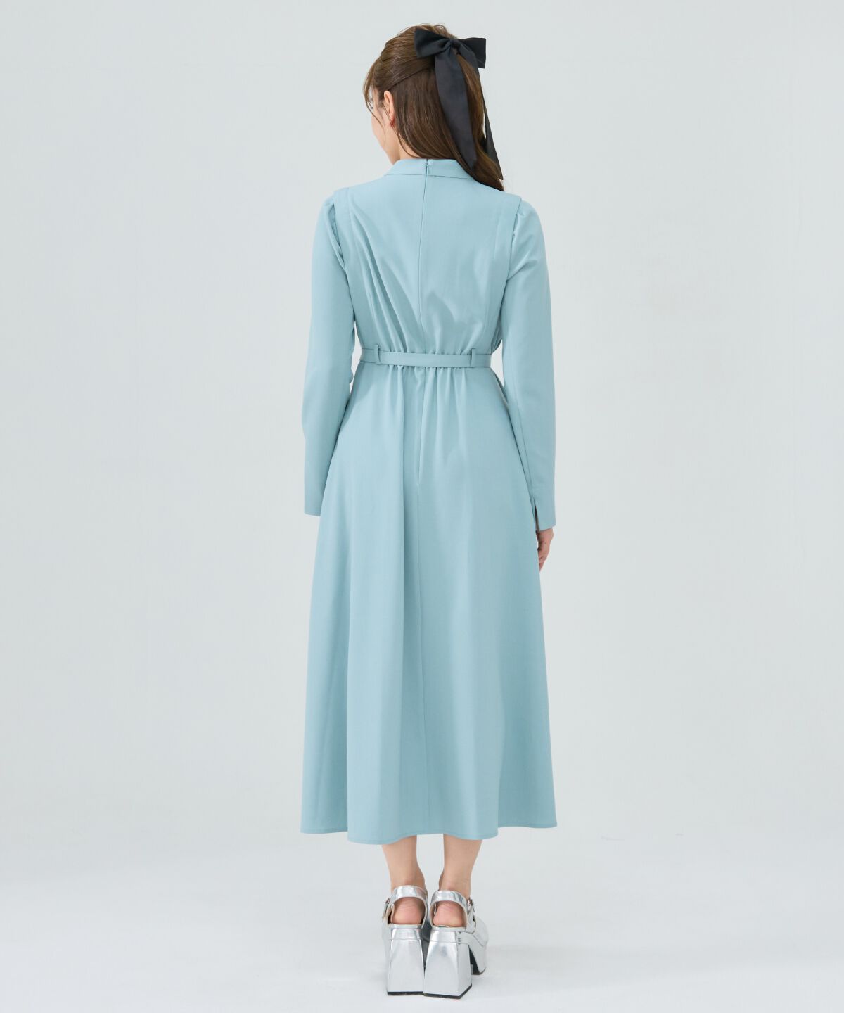 REDYAZEL「シャドウラメストライプカシュクールワンピース」|ワンピース|