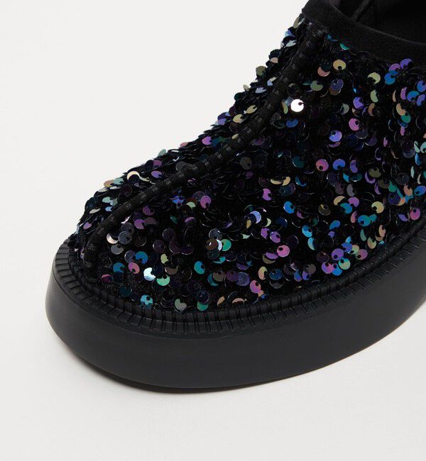 ODETTE E ODILE「＜SY＞ ラウンド スリッポン スパンコール フラット55&uarr;」|スリッポン|