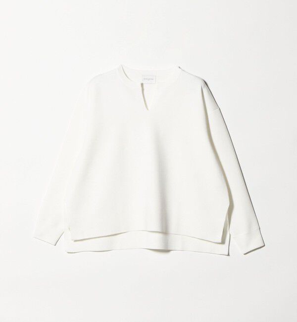 UNITED ARROWS「スウェットライク スキッパーニット ‐ウォッシャブル‐」|ニット・セーター|WHITE