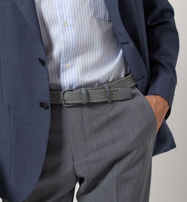 UNITED ARROWS green label relaxing「レザー バックル ゴムメッシュ ベルト」|ベルト|