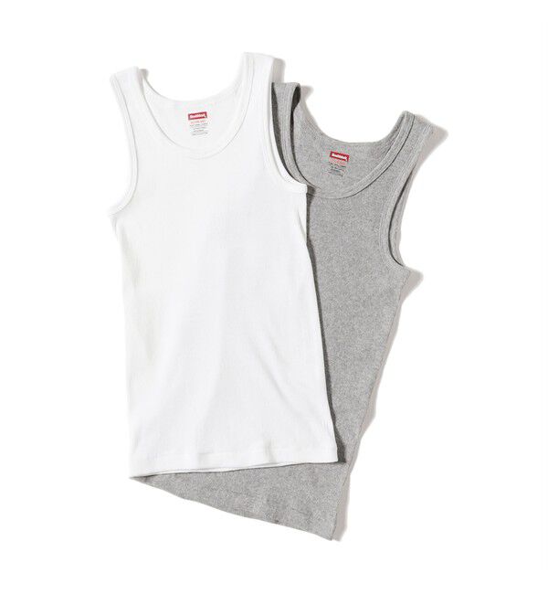 BEAMSBOY「【別注】Healthknit / リブ タンク セット」|Tシャツ・カットソー|WHITE/GREY