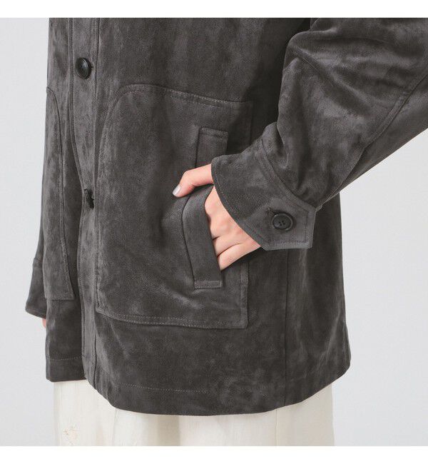 Ray BEAMS 「フェイク スエード ハーフ コート」|ダッフルコート|