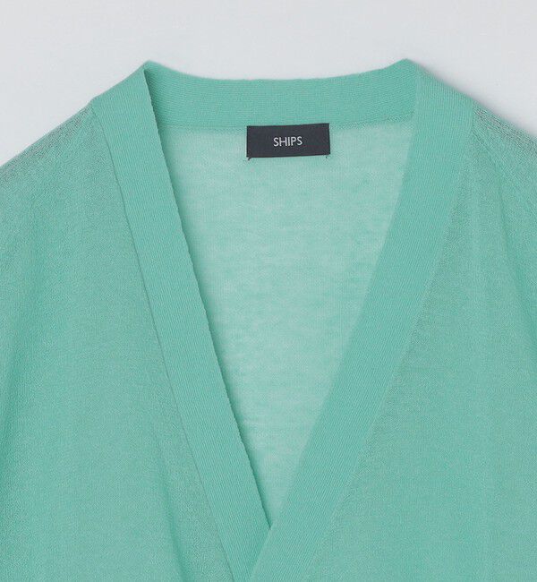 SHIPS「SHIPS: コットン/リネン サマーニット シアー Vカーディガン」|カーディガン|