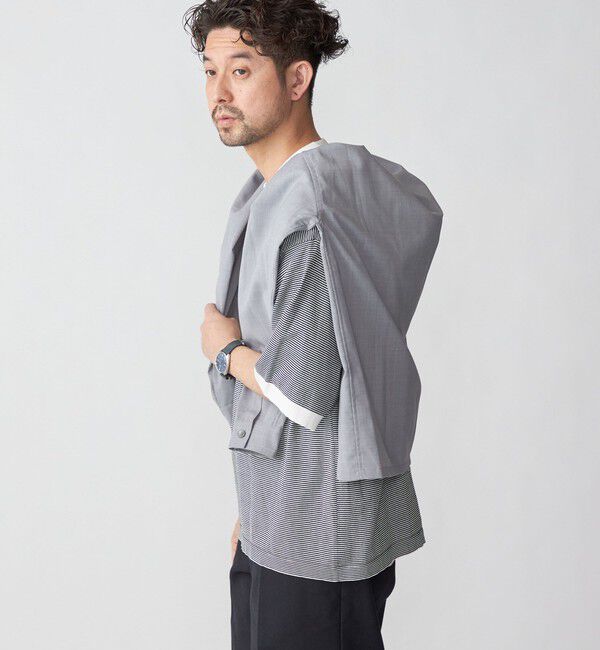 SHIPS「SHIPS: 16ゲージ コットン ボーダー ライト ニットTシャツ」|ニット・セーター|