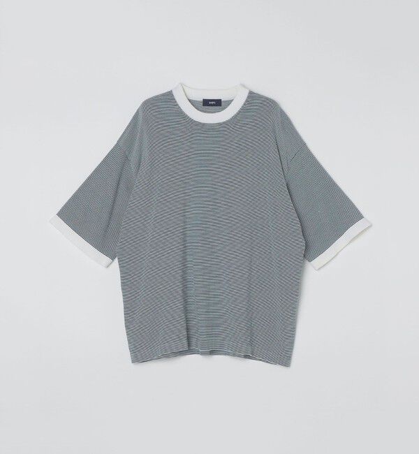 SHIPS「SHIPS: 16ゲージ コットン ボーダー ライト ニットTシャツ」|ニット・セーター|