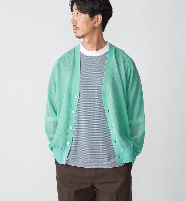 SHIPS「SHIPS: 16ゲージ コットン ボーダー ライト ニットTシャツ」|ニット・セーター|