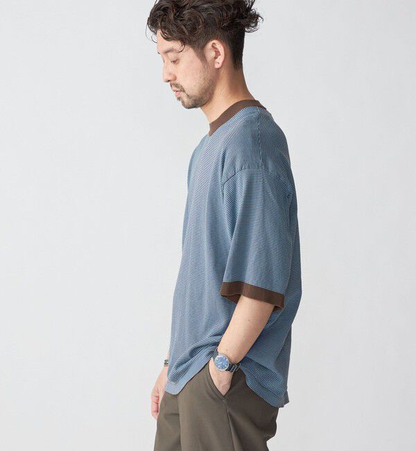 SHIPS「SHIPS: 16ゲージ コットン ボーダー ライト ニットTシャツ」|ニット・セーター|