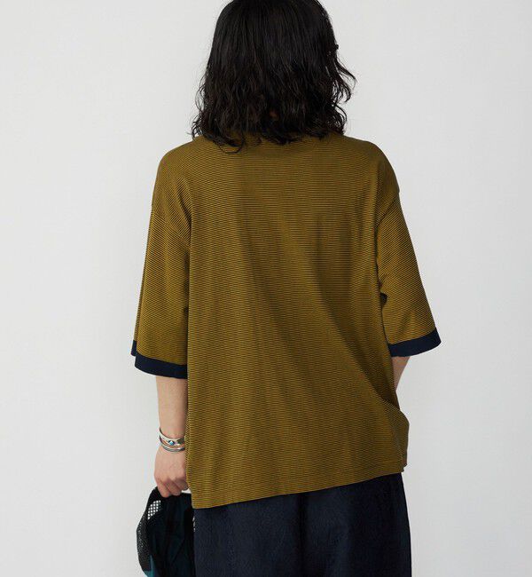 SHIPS「SHIPS: 16ゲージ コットン ボーダー ライト ニットTシャツ」|ニット・セーター|