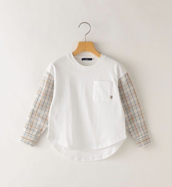 SHIPS KIDS「SHIPS KIDS:100～130cm / チェックシャツ コンビ カットソー」|Tシャツ・カットソー|
