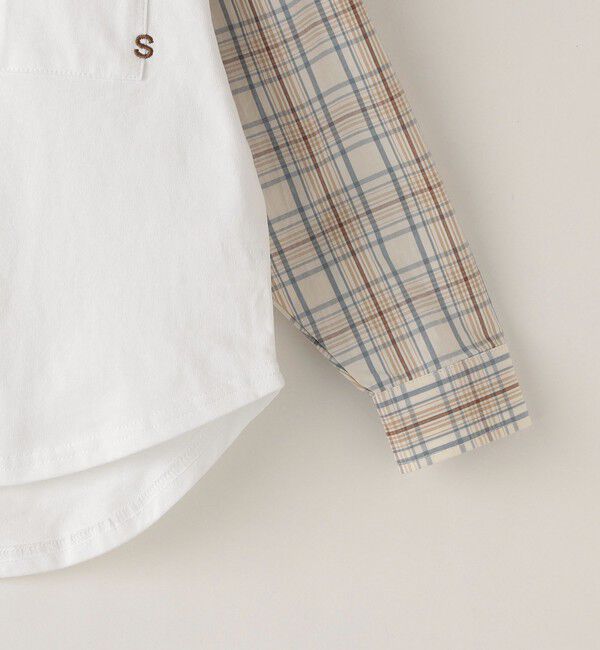 SHIPS KIDS「SHIPS KIDS:100～130cm / チェックシャツ コンビ カットソー」|Tシャツ・カットソー|