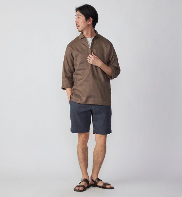 SHIPS「SHIPS: SOLOTEX(R) サフィランリネン リラックス 7スリーブ カプリシャツ」|シャツ・ブラウス|