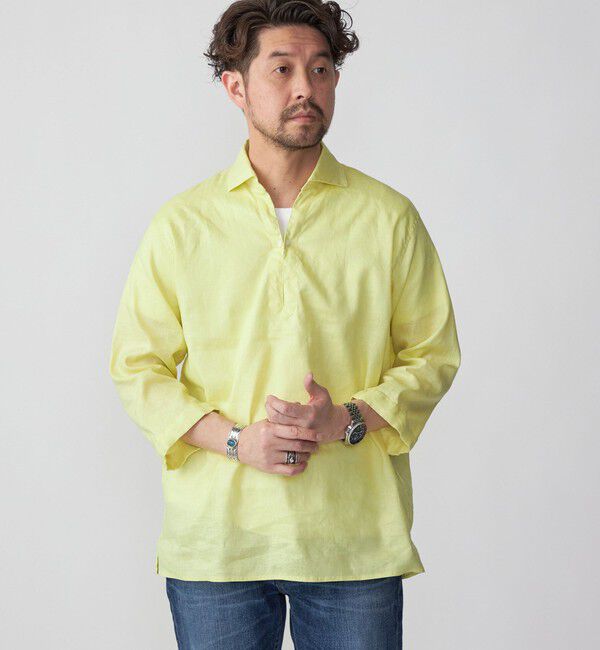 SHIPS「SHIPS: SOLOTEX(R) サフィランリネン リラックス 7スリーブ カプリシャツ」|シャツ・ブラウス|