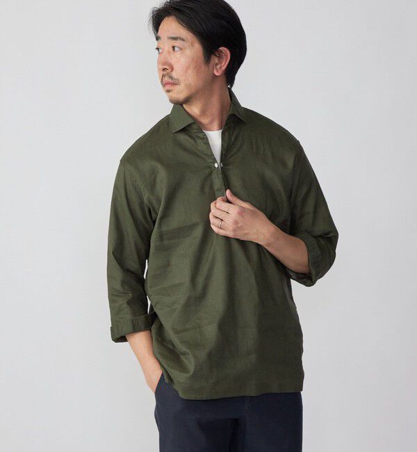 SHIPS「SHIPS: SOLOTEX(R) サフィランリネン リラックス 7スリーブ カプリシャツ」|シャツ・ブラウス|