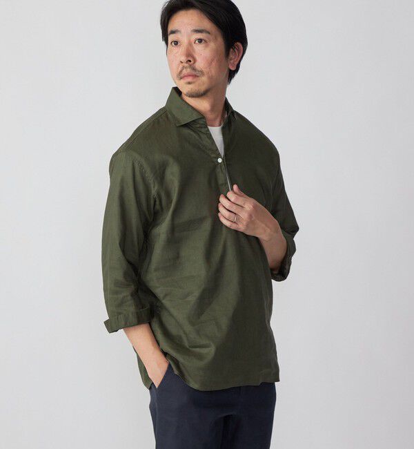 SHIPS「SHIPS: SOLOTEX(R) サフィランリネン リラックス 7スリーブ カプリシャツ」|シャツ・ブラウス|