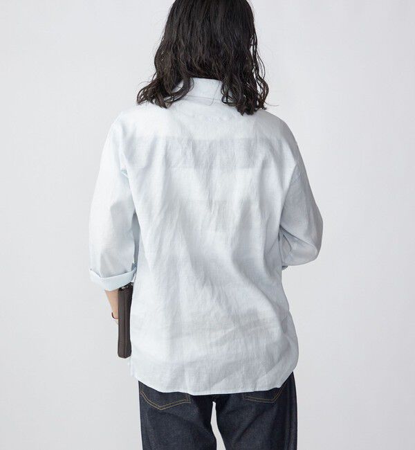 SHIPS「SHIPS: SOLOTEX(R) サフィランリネン リラックス 7スリーブ カプリシャツ」|シャツ・ブラウス|