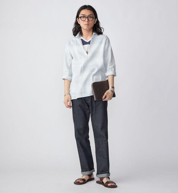 SHIPS「SHIPS: SOLOTEX(R) サフィランリネン リラックス 7スリーブ カプリシャツ」|シャツ・ブラウス|