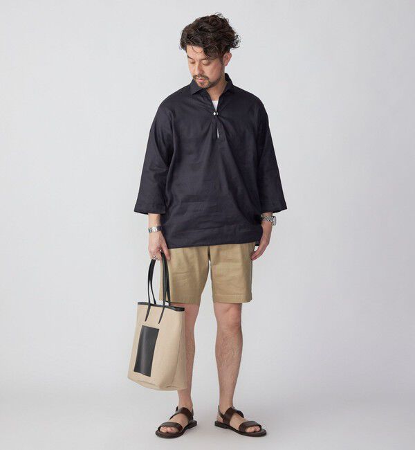 SHIPS「SHIPS: SOLOTEX(R) サフィランリネン リラックス 7スリーブ カプリシャツ」|シャツ・ブラウス|