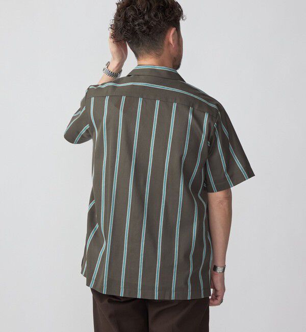 SHIPS「SHIPS: シルケット ラッセル ストライプ オープンカラー シャツ」|シャツ・ブラウス|
