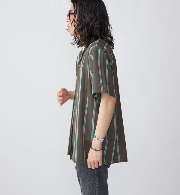 SHIPS「SHIPS: シルケット ラッセル ストライプ オープンカラー シャツ」|シャツ・ブラウス|