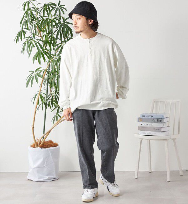 SHIPS any「SHIPS any: COTTON USA ガーメントダイ ヘビーウェイト ヘンリーネック Tシャツ (ロンT)◇」|Tシャツ・カットソー|