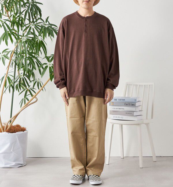 SHIPS any「SHIPS any: COTTON USA ガーメントダイ ヘビーウェイト ヘンリーネック Tシャツ (ロンT)◇」|Tシャツ・カットソー|