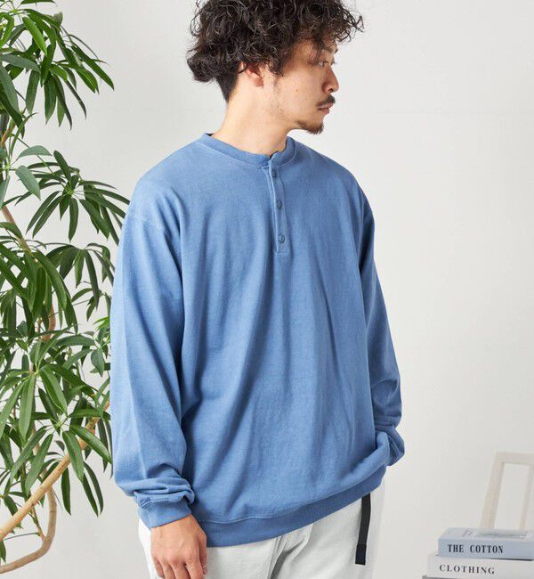 SHIPS any「SHIPS any: COTTON USA ガーメントダイ ヘビーウェイト ヘンリーネック Tシャツ (ロンT)◇」|Tシャツ・カットソー|