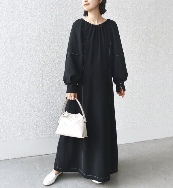 SHIPS for women「* 〈洗濯機可能 / セレモニー対応可〉ステッチ ショルダー タック ワンピース ◇」|ワンピース|